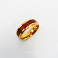 Joyería de anillo de acero de acero de acero de acero de acero al por mayor titanio Anillos de grano de madera de acero